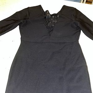 Black BCBG bodycon dress with lace details
